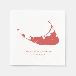 Guardanapo De Papel Casamento na Ilha de Nantucket Vermelho de Nantuck