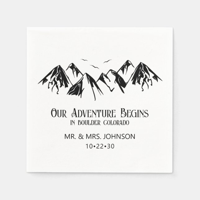 Guardanapo De Papel Casamento na Montanha (Frente)