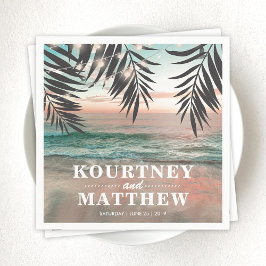 Guardanapo De Papel Casamento na Praia Tropical | Fio de Luzes