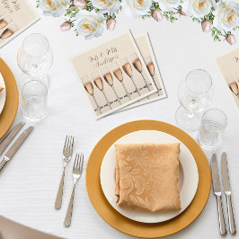 Guardanapo De Papel Casamento Napkins Fila de Vidros de Champanhe Rosa