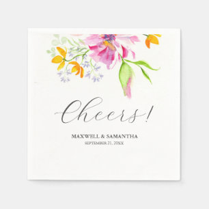 Guardanapo De Papel Casamento Napkins Florais Rosa Botânicos