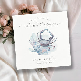 Guardanapo De Papel Casamento Náutico Coral de Caranguejo Subaquático 