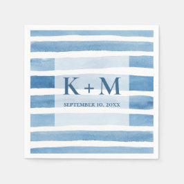 Guardanapo De Papel Casamento náutico de Aquarela. Monograma de listra
