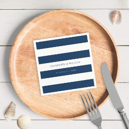 Guardanapo De Papel Casamento Náutico de Listras Brancas e Cores Editá