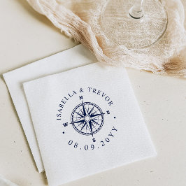 Guardanapo De Papel Casamento Náutico de Rosa de Compass