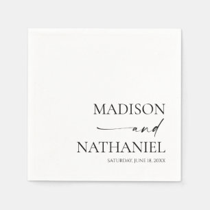 Guardanapo De Papel Casamento Negra Branco Elegante Moderno Minimalist
