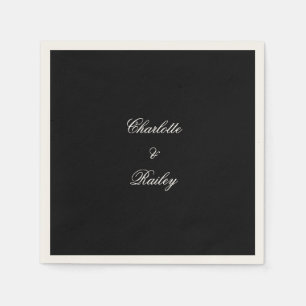 Guardanapo De Papel Casamento Negro e Branco