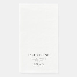 Guardanapo De Papel Casamento Negro e Branco Elegante