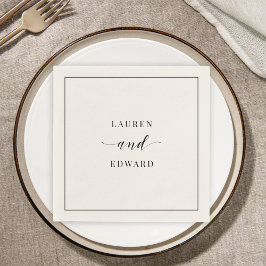 Guardanapo De Papel Casamento Negro e Branco Elegante Moderno