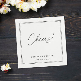 Guardanapo De Papel Casamento Negro e Branco minimalista moderno