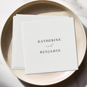 Guardanapo De Papel Casamento Negro e Branco minimalista moderno