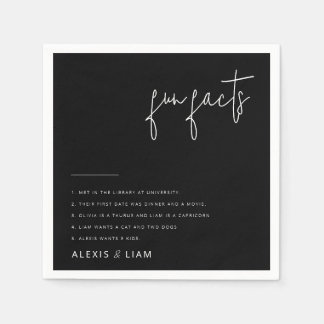 Guardanapo De Papel Casamento Negro e Branco Moderno Napkins