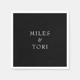 Guardanapo De Papel Casamento Negro Simplicidade Moderno
