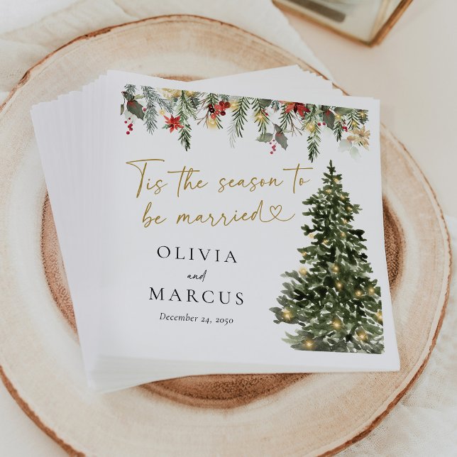 Guardanapo De Papel Casamento no inverno das Luzes das Árvores do Boho (Criador carregado)