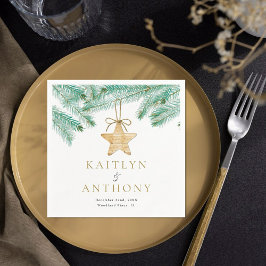 Guardanapo De Papel Casamento no inverno de Natal Watercolor Pine Boug