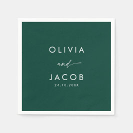 Guardanapo De Papel Casamento no inverno floral verde de cor d'água