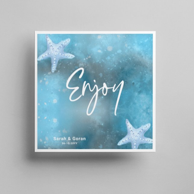 Guardanapo De Papel Casamento no Mar Azul Profundo (Criador carregado)