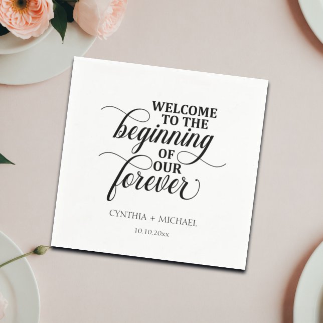 Guardanapo De Papel Casamento "nosso Forever" com Script Elegante (Criador carregado)