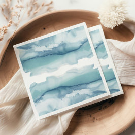 Guardanapo De Papel Casamento Oceano de Cor Azul Moderna