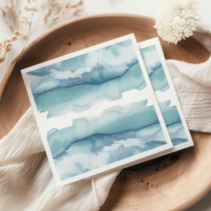 Guardanapo De Papel Casamento Oceano de Cor Azul Moderna