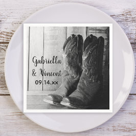 Guardanapo De Papel Casamento Ocidental Rustic Cowboy Boots Country