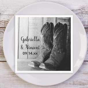 Guardanapo De Papel Casamento Ocidental Rustic Cowboy Boots Country