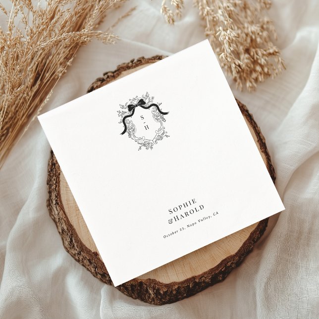 Guardanapo De Papel Casamento ou Festa de noivado do Monograma Arco vi (Criador carregado)