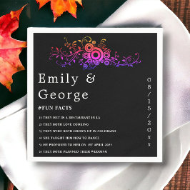 Guardanapo De Papel Casamento outono De Folhagem De Neão Branco E Pret