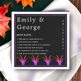 Guardanapo De Papel Casamento outono De Grama De Neão Branco E Preto E