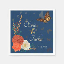 Casamento outono Floral Borboleta Teal Personaliza