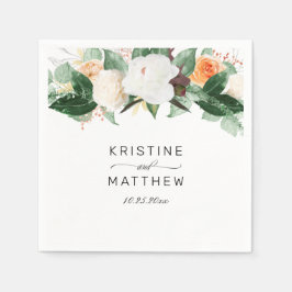 Guardanapo De Papel Casamento outono Floral de Cor de Água Branca de P