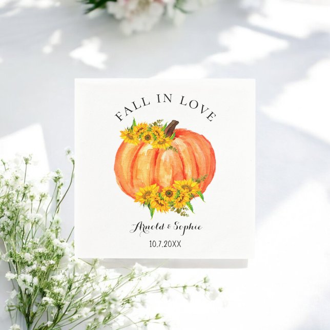 Guardanapo De Papel Casamento outono Laranja Pumpkin Papel Floral Napk (Criador carregado)