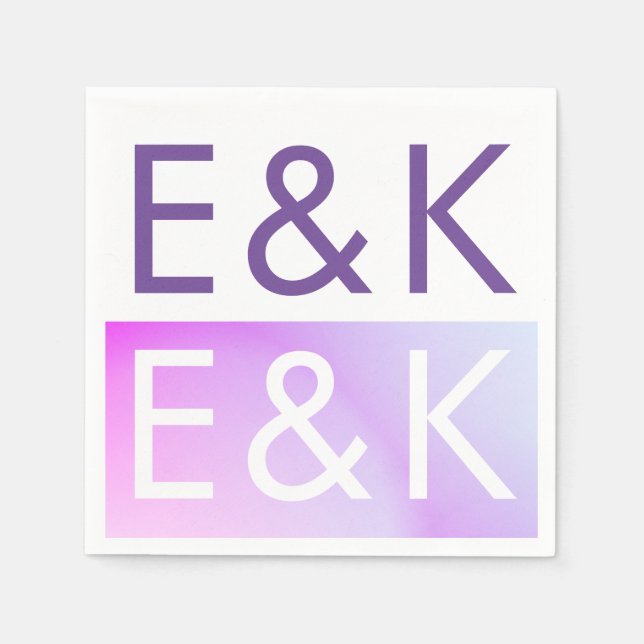 Guardanapo De Papel Casamento outono Roxo Gradiente Ultra Moderno (Frente)