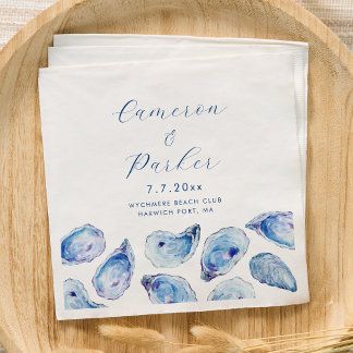 Guardanapo De Papel Casamento Oyster Blue Watercolor