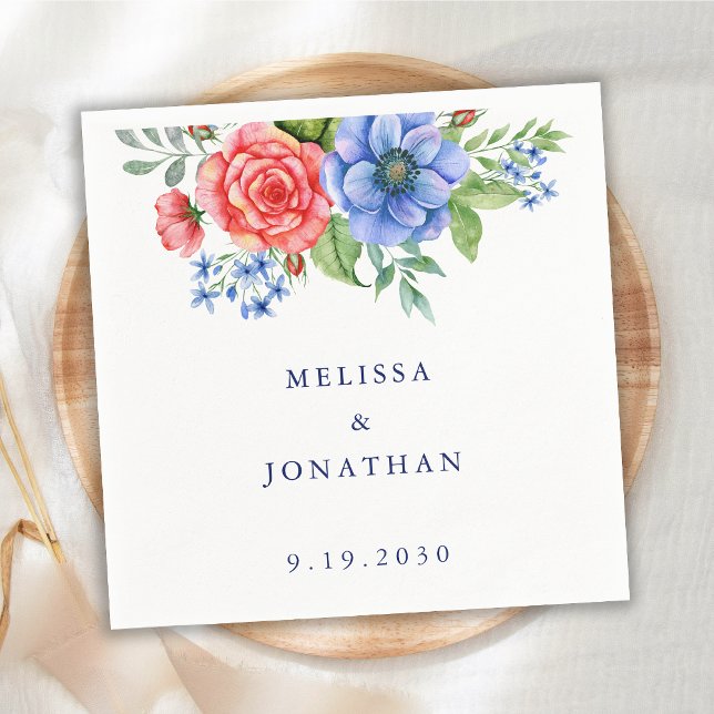 Guardanapo De Papel Casamento Patriótico Vermelho Branco Azul 4 de jul (Criador carregado)