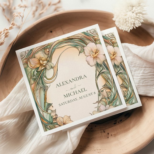 Guardanapo De Papel Casamento Peach Cream Bloom (Criador carregado)