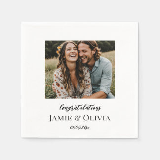 Guardanapo De Papel Casamento Personalizado - adicione foto e data