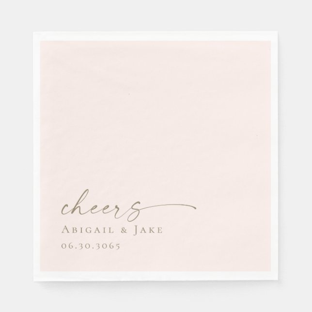 Guardanapo De Papel Casamento Personalizado Blush Luncheon Napkins (Frente)