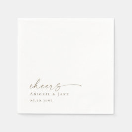 Guardanapo De Papel Casamento Personalizado Branco e Dourado Napkins