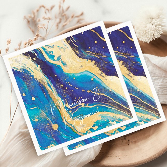 Guardanapo De Papel Casamento Personalizado Colorido Dourado abstrato  (Criador carregado)