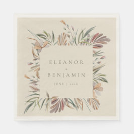 Guardanapo De Papel Casamento Personalizado com Aquarela Botânica Terr