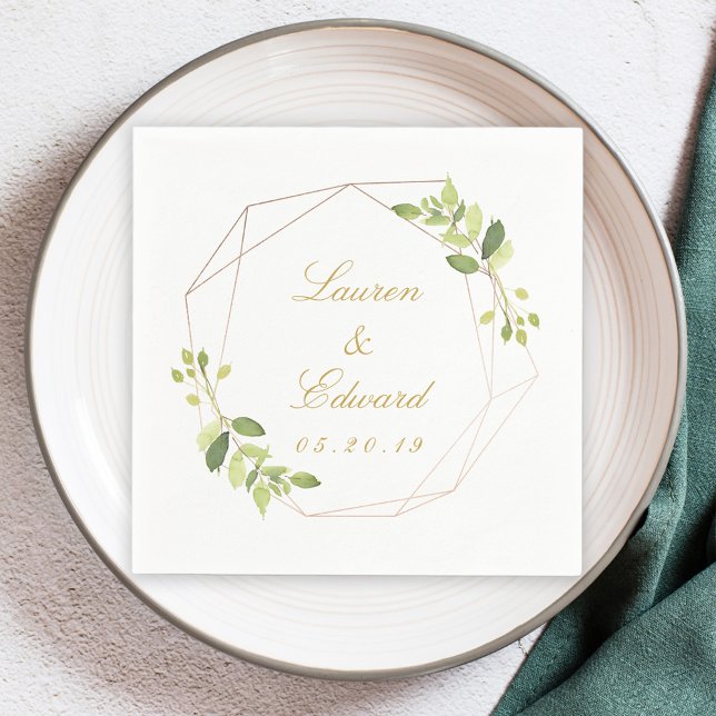 Guardanapo De Papel Casamento Personalizado com Vegetação Geométrica M (Criador carregado)