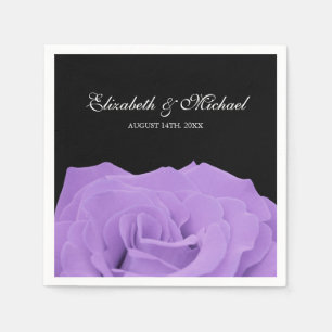 Guardanapo De Papel Casamento personalizado cor-de-rosa e preto da