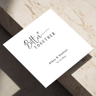 Guardanapo De Papel Casamento Personalizado Coração Moderno Melhor Jun