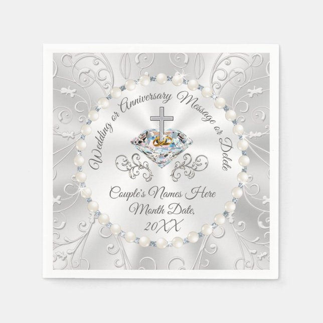 Guardanapo De Papel Casamento Personalizado Cristão Napkins (Frente)
