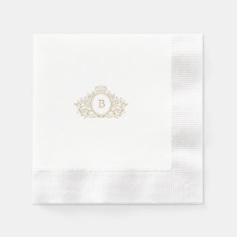 Guardanapo De Papel Casamento Personalizado Da Crest. Monograma Dourad