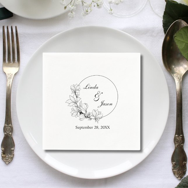 Guardanapo De Papel Casamento Personalizado Da Frota Floral Bela Russa (Criador carregado)