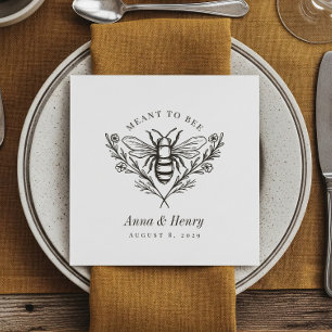 Guardanapo De Papel Casamento personalizado de abelha "Meant to Bee"