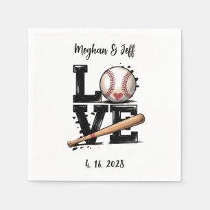 Guardanapo De Papel Casamento personalizado de basebol com o tema
