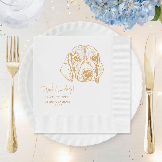 Guardanapo De Papel Casamento Personalizado de Cachorro Catahoula Napk (Criador carregado)